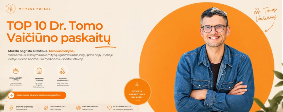 Dr. Tomas Vaičiūnas TOP 10 paskaitų kurso vizuale