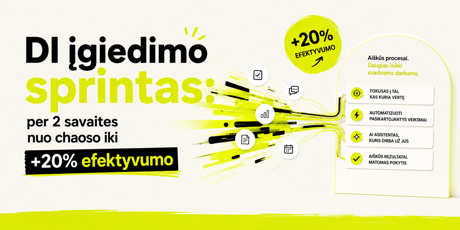 DI įdiegimo sprintas: per 2 savaites nuo chaoso iki +20% efektyvumo