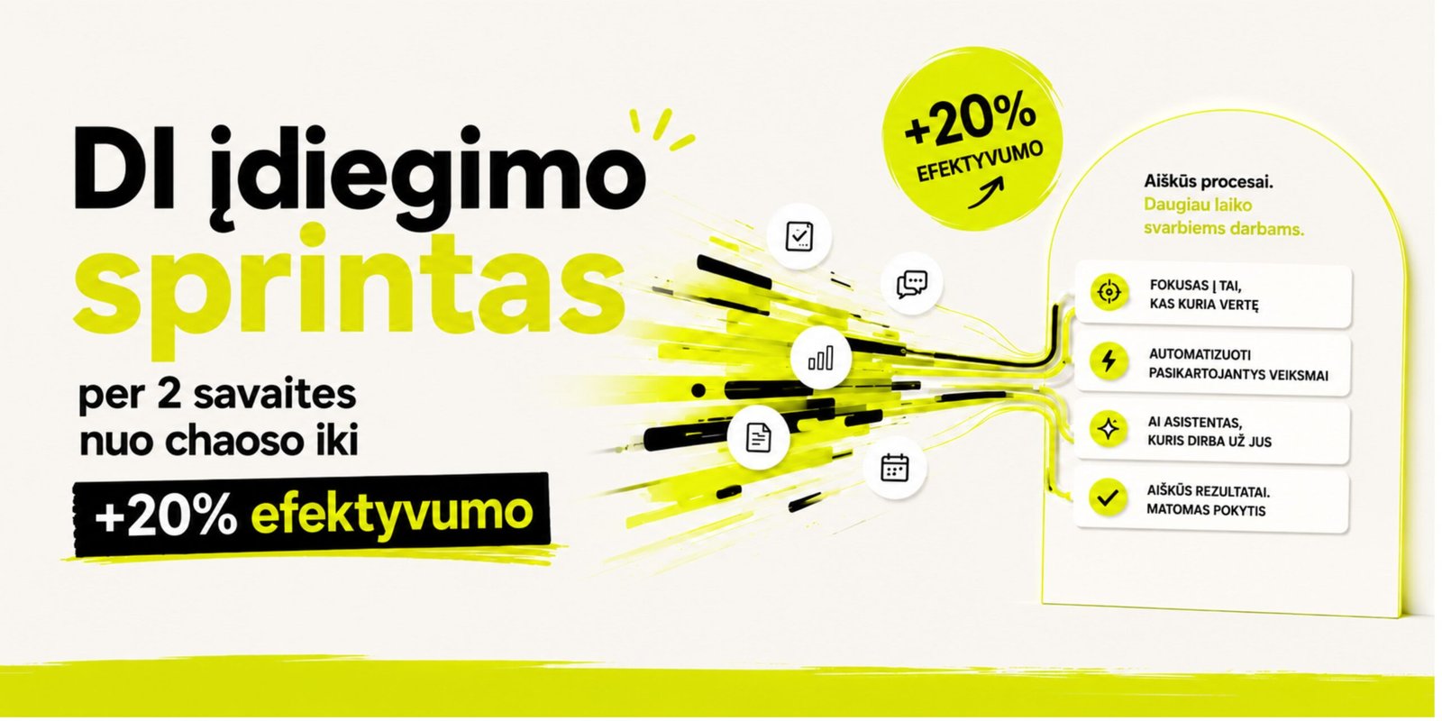 DI įdiegimo sprinto pristatymas: per 2 savaites iki +20 % efektyvumo